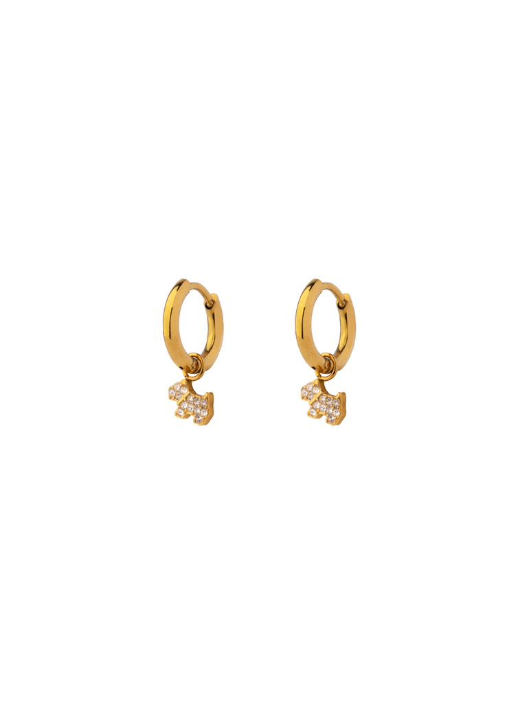 Par Arracada Con Perrito Zirconias 2 en 1