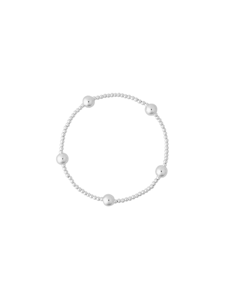 Pulseras Bolitas Plateadas