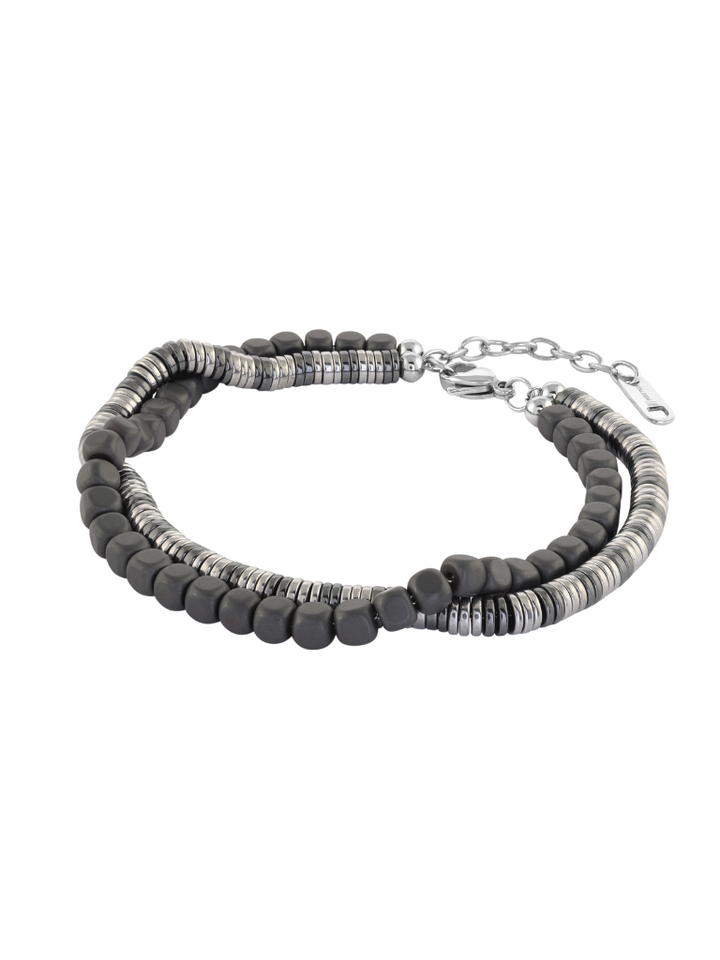 Pulsera Doble Con Piedra Hematita