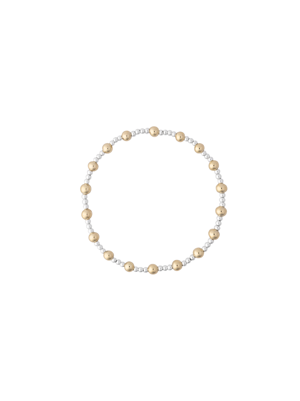Pulseras Bolitas Intercaladas Gold Filled 2 mm y 4 mm