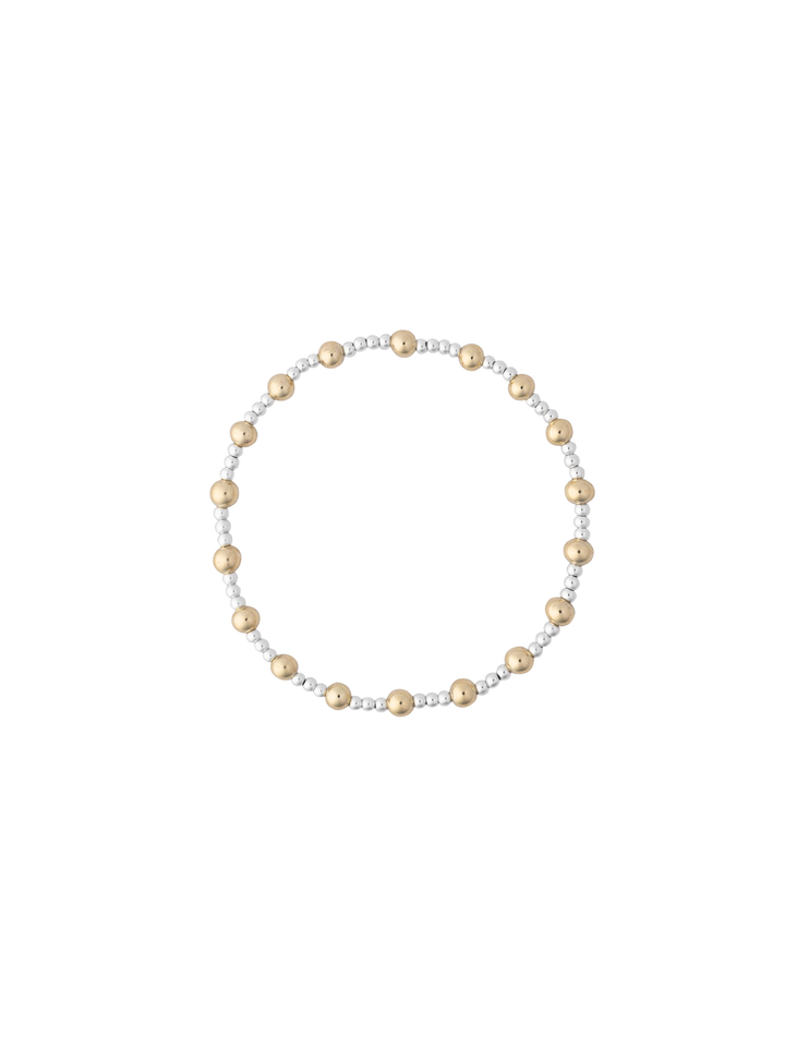 Pulseras Bolitas Intercaladas Gold Filled 2 mm y 4 mm