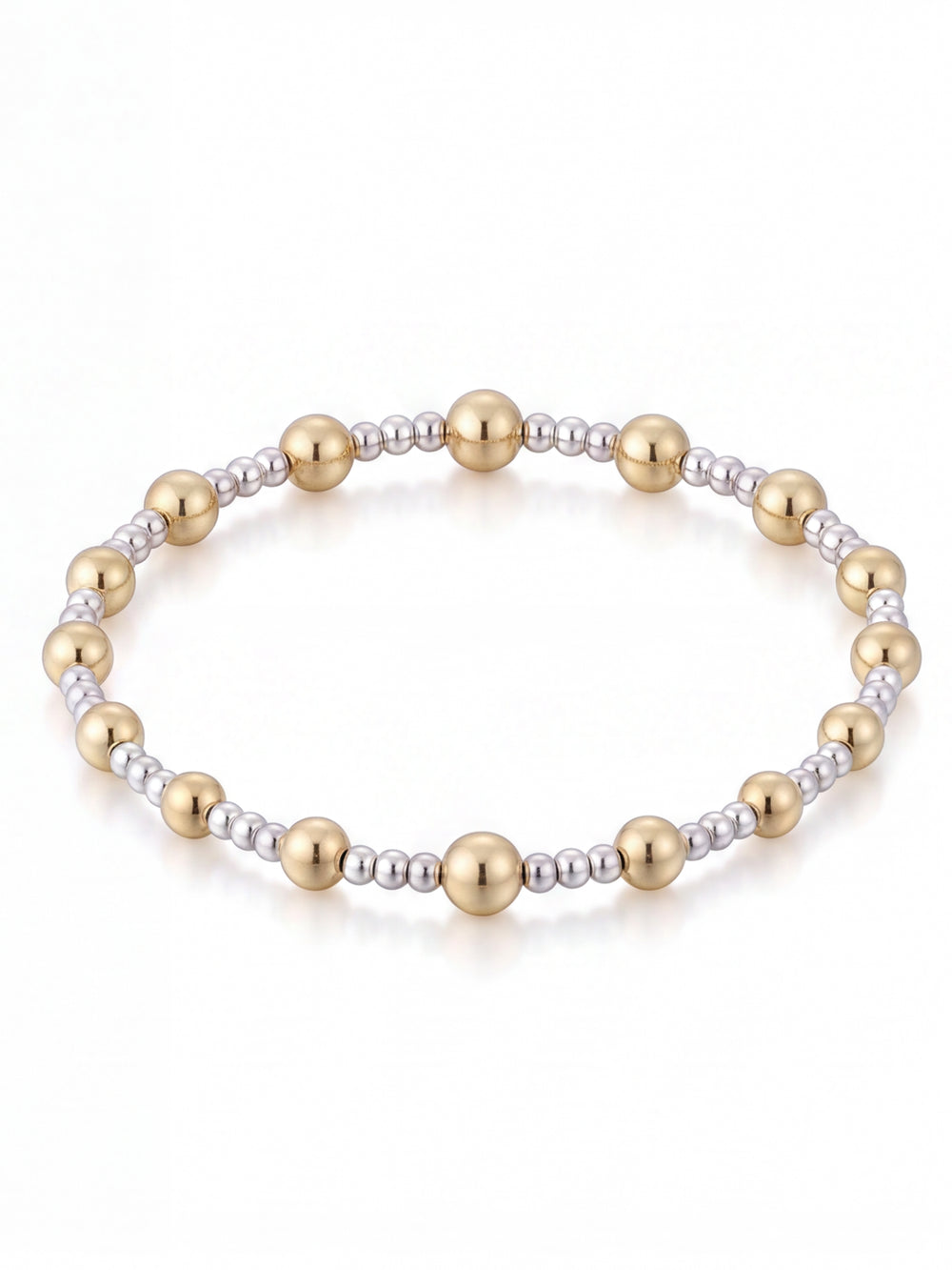 Pulseras Bolitas Intercaladas Gold Filled 2 mm y 4 mm