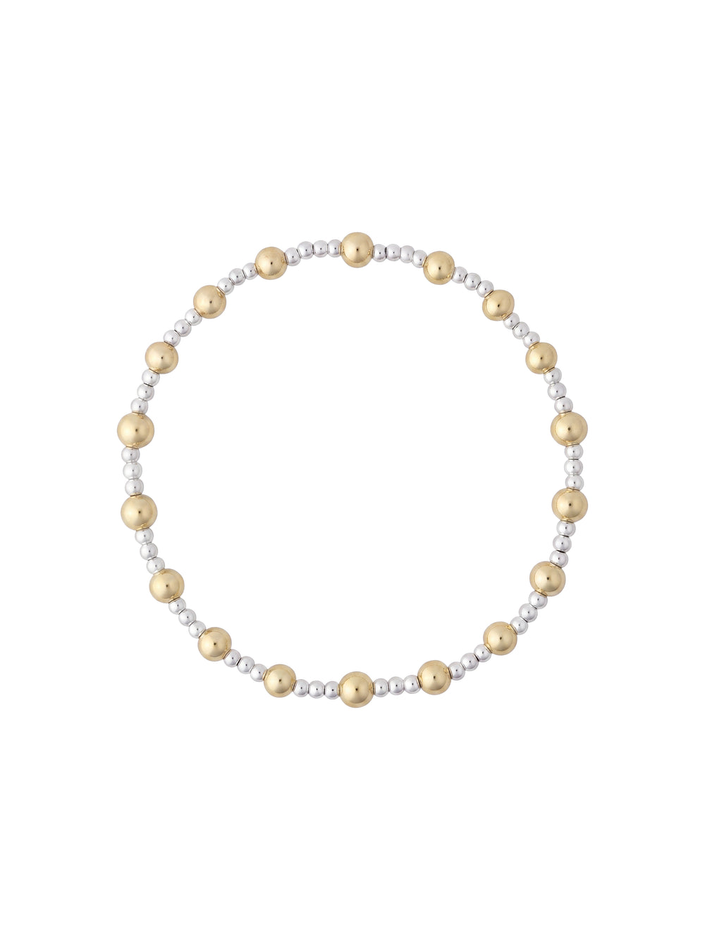 Pulseras Bolitas Intercaladas Gold Filled 2 mm y 4 mm