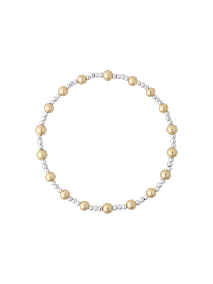 Pulseras Bolitas Intercaladas Gold Filled 2 mm y 4 mm