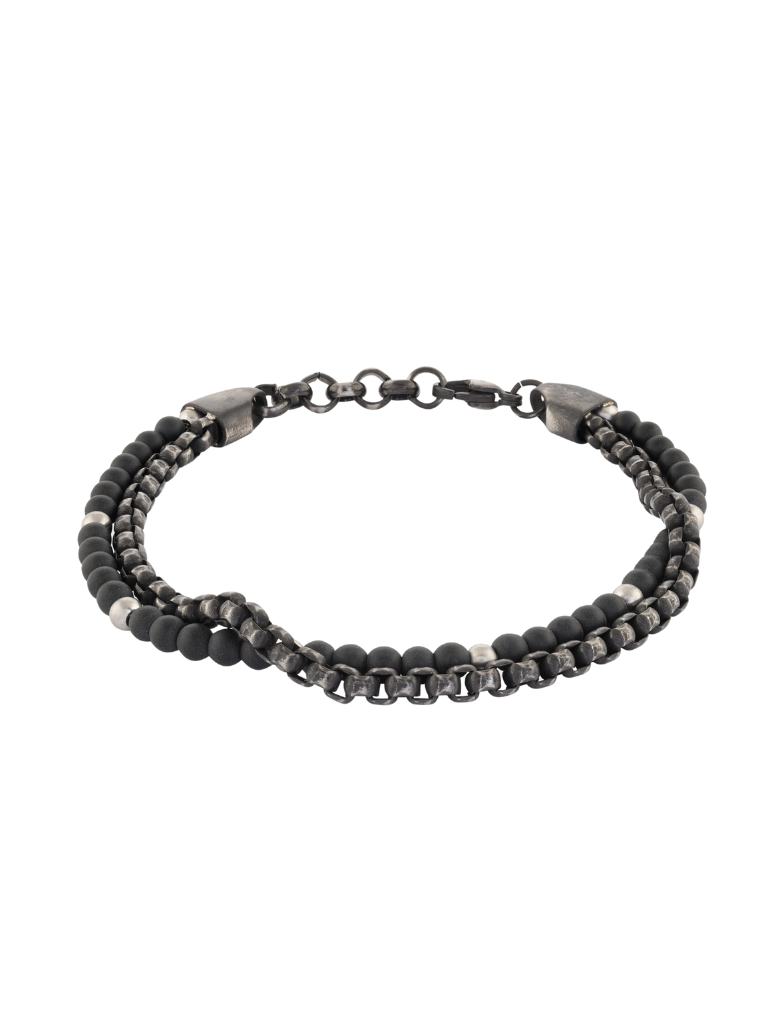 Pulsera Doble Con Piedra Onix