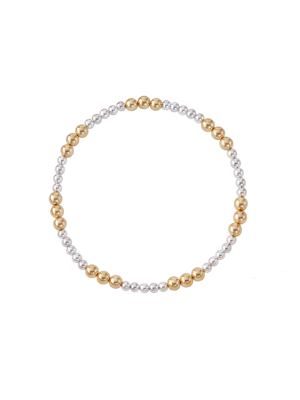 Pulseras Bolitas Combinadas Gold Filled 3 mm y 4 mm