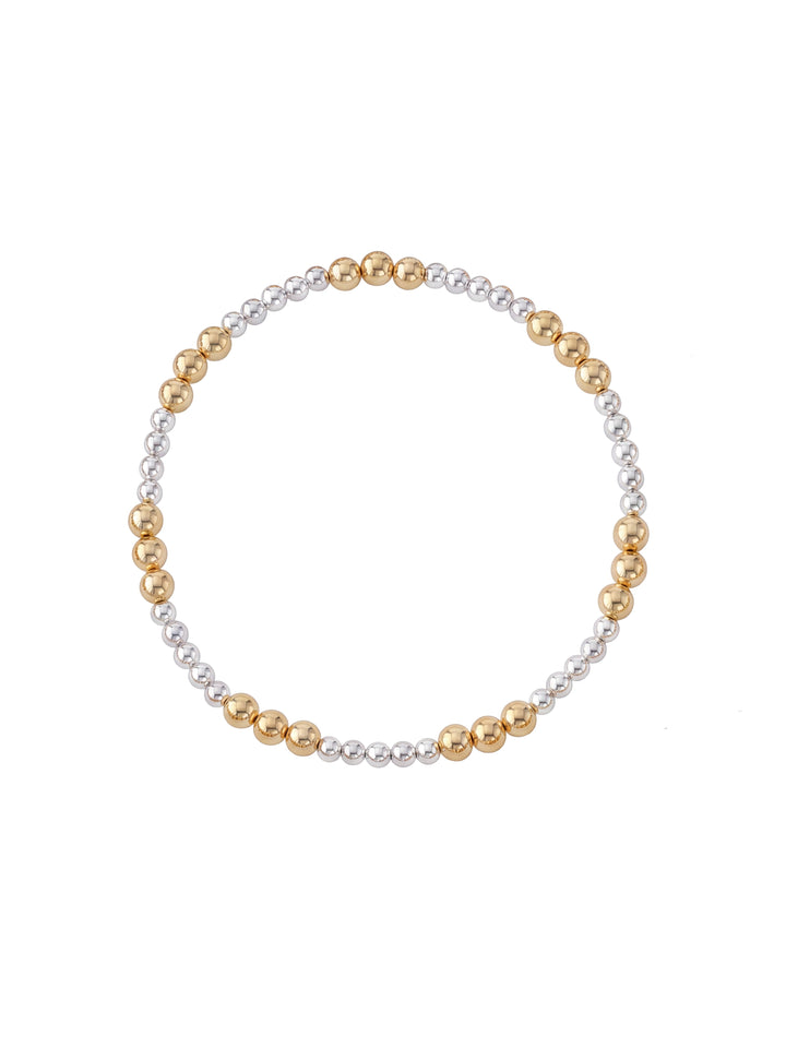 Pulseras Bolitas Combinadas Gold Filled 3 mm y 4 mm