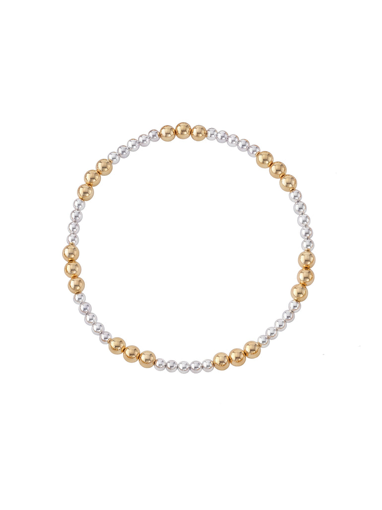 Pulseras Bolitas Combinadas Gold Filled 3 mm y 4 mm