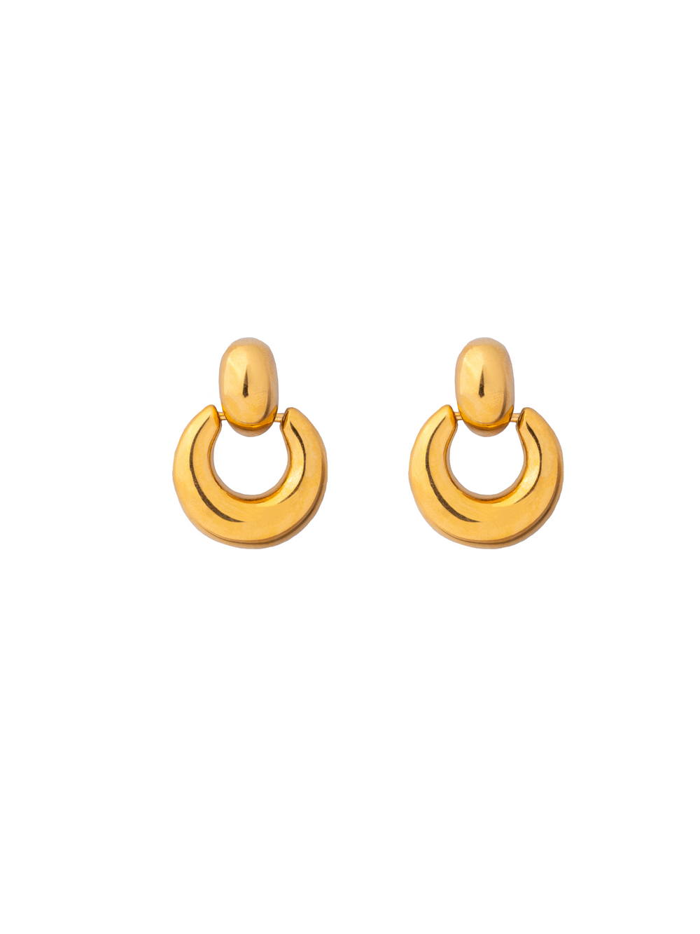 Par Arete Ovalado Con Dije Tipo U Chunky