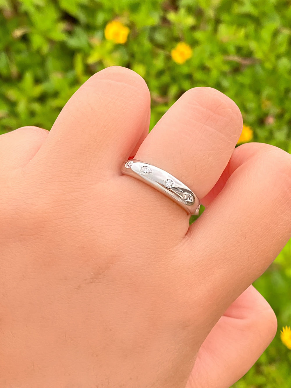 Anillo Grueso Con Moissanitas 0.282 CT