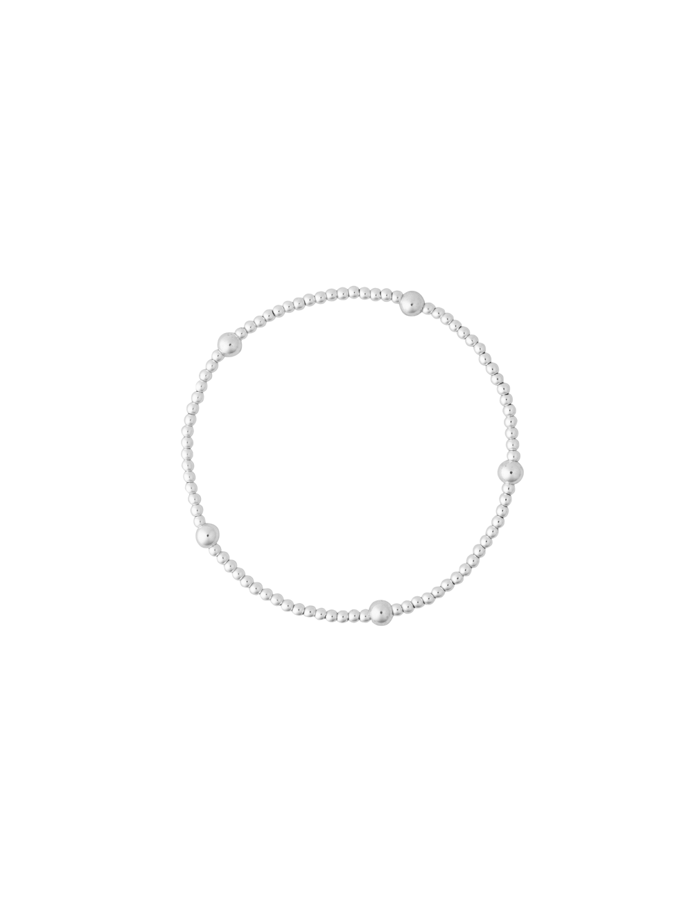 Pulseras Bolitas Plateadas