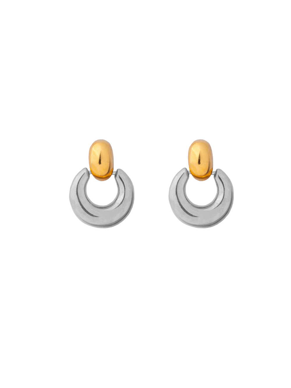 Par Arete Ovalado Con Dije Tipo U Chunky