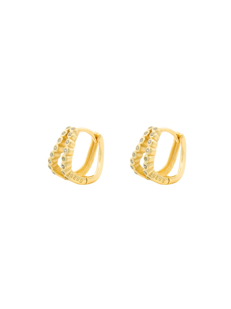 Par Arracada Doble Con Zirconia