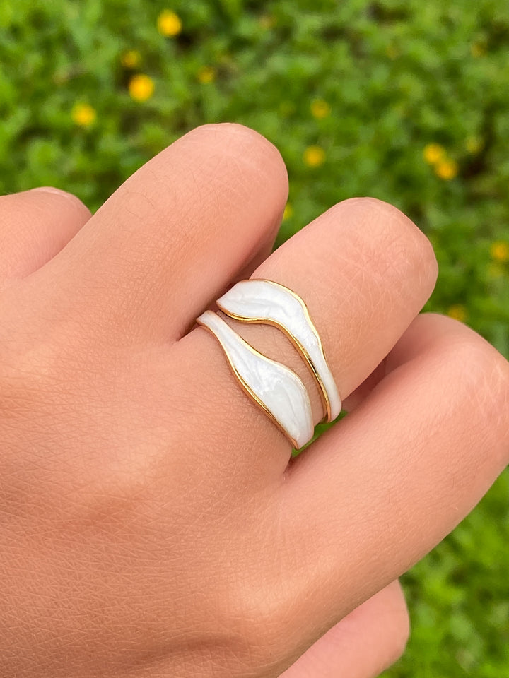 Anillo Abierto Irregular Marmoleado