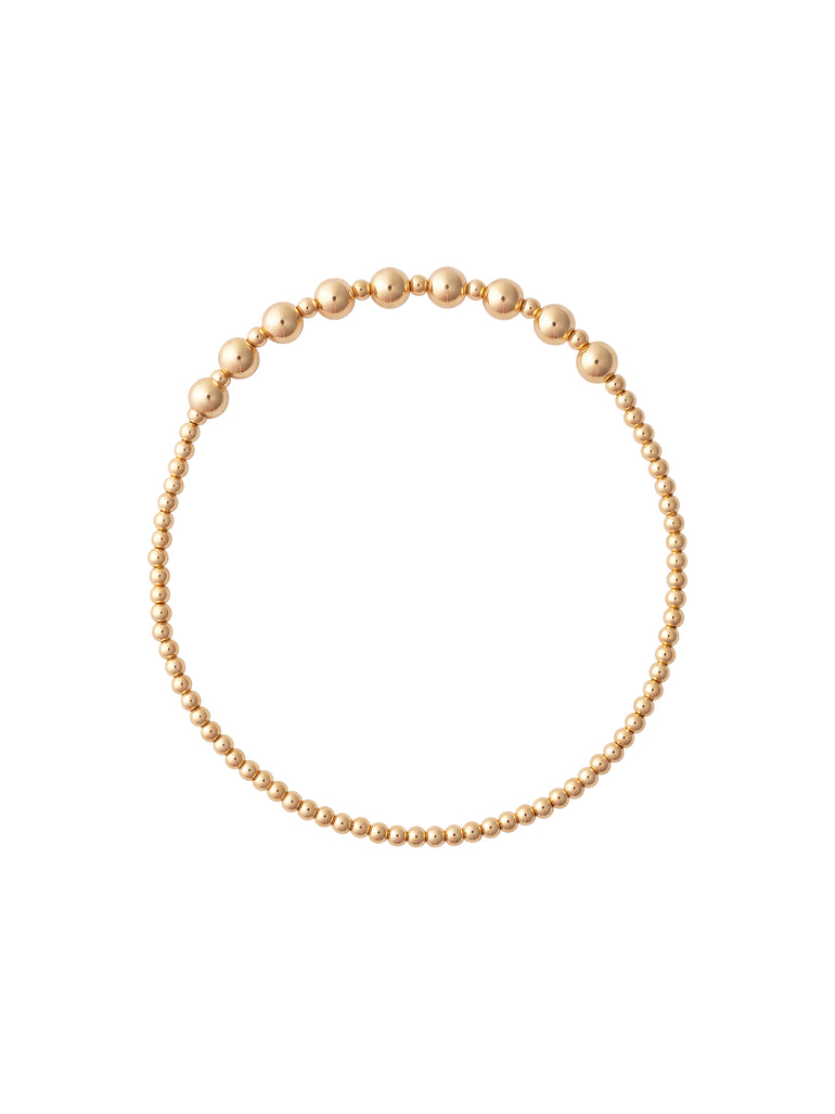 Pulsera Bolitas 2 mm y 4 mm Intercaladas Gold Filled