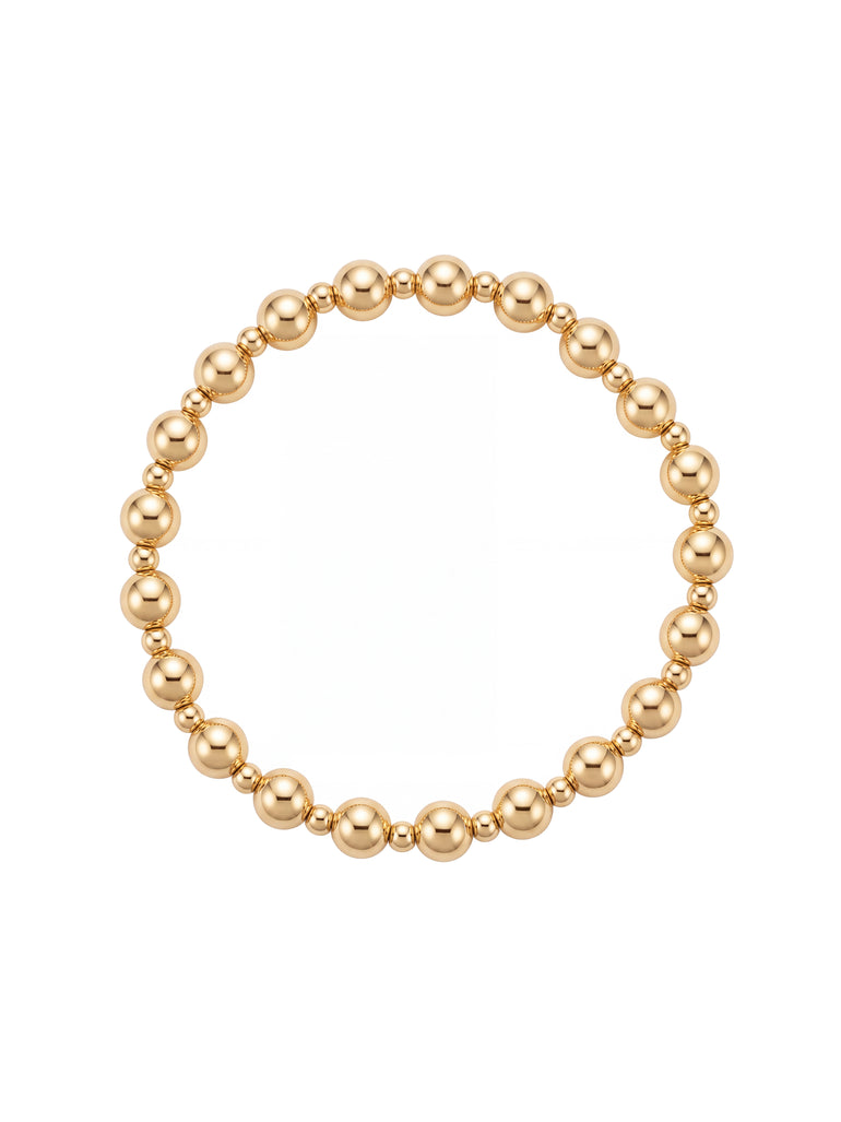 Pulsera Bolitas 3 mm y 6 mm Intercaladas Gold Filled
