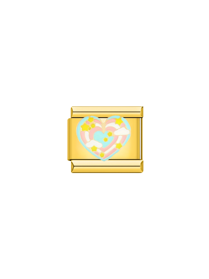 Charm Corazon Con Nubes Y Estrellas