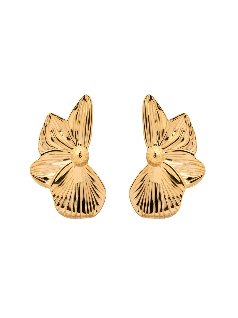 Par Arete Flor Texturizada Grande