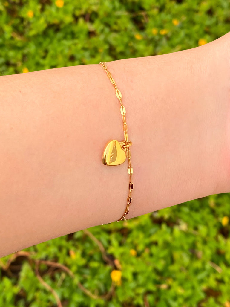 Pulsera Con Corazon Colgante