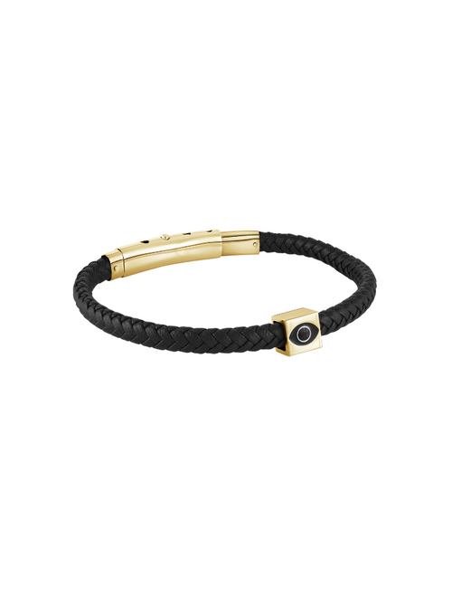 Brazalete Piel Negro Con Ojo Cuadrado