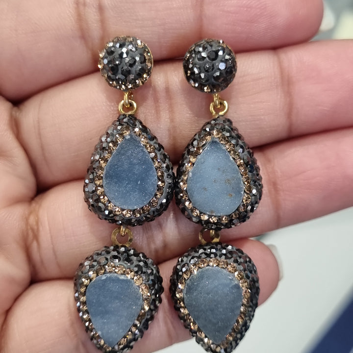Par Aretes Dos Gotas Calcita