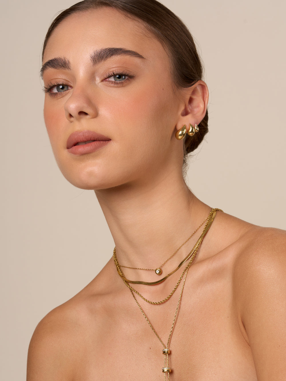 Collar Doble Cadena Planchada y Torcida