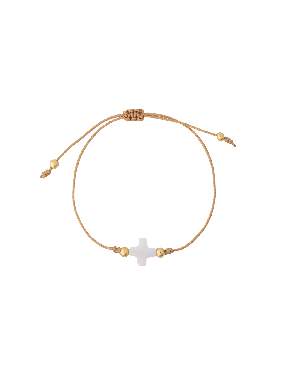 Pulsera Con Cruz Madre Perla