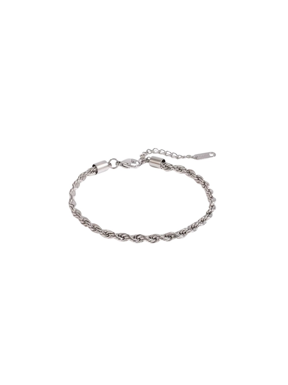Pulsera  Plateada Trenzada 3 mm