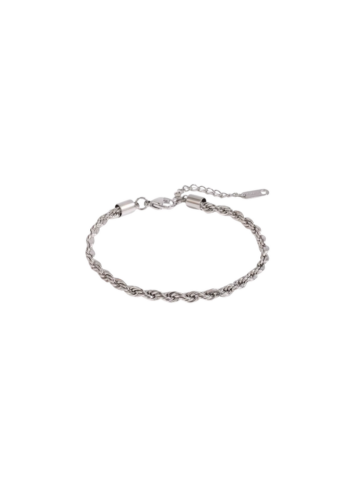 Pulsera  Plateada Trenzada 3 mm