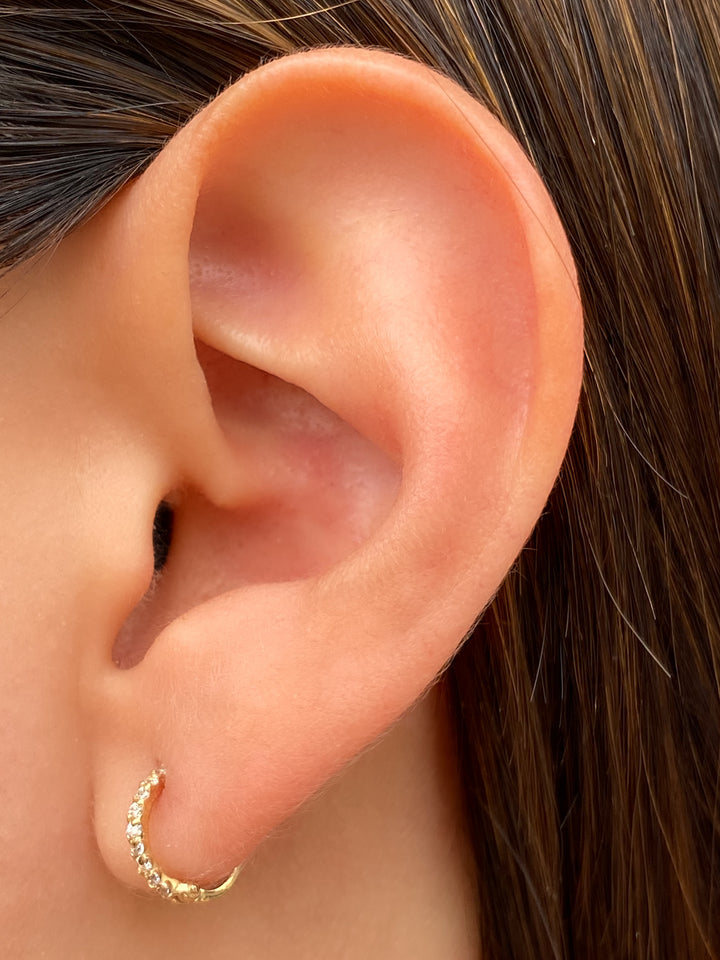Arracada Zirconias Oro 14k 8 mm
