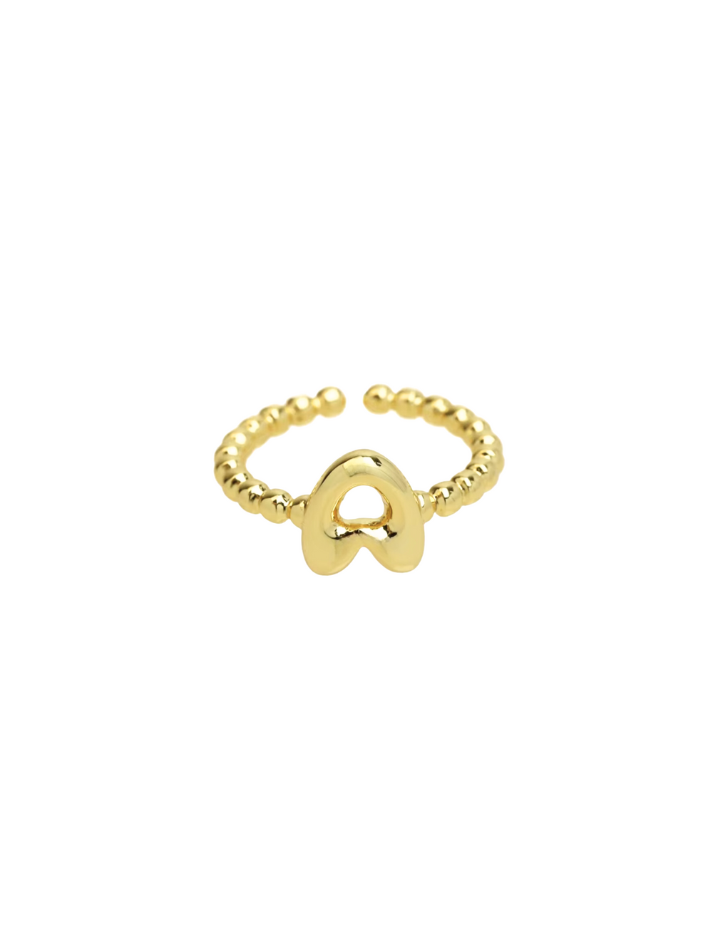 Anillo Dorado Inicial Bubble