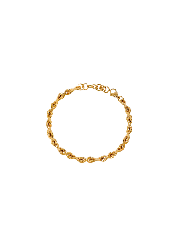 Pulsera Dorada Eslabones Tipo Infinito