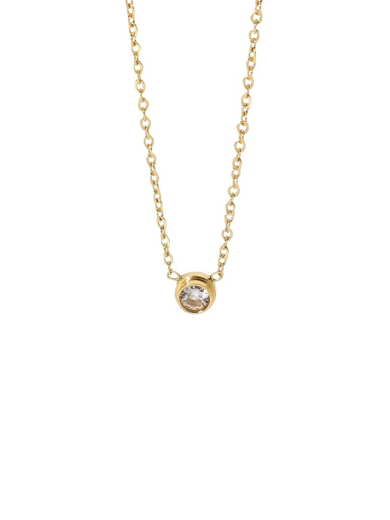 Collar Con Zirconia Redonda