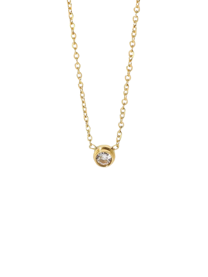 Collar Con Zirconia Redonda