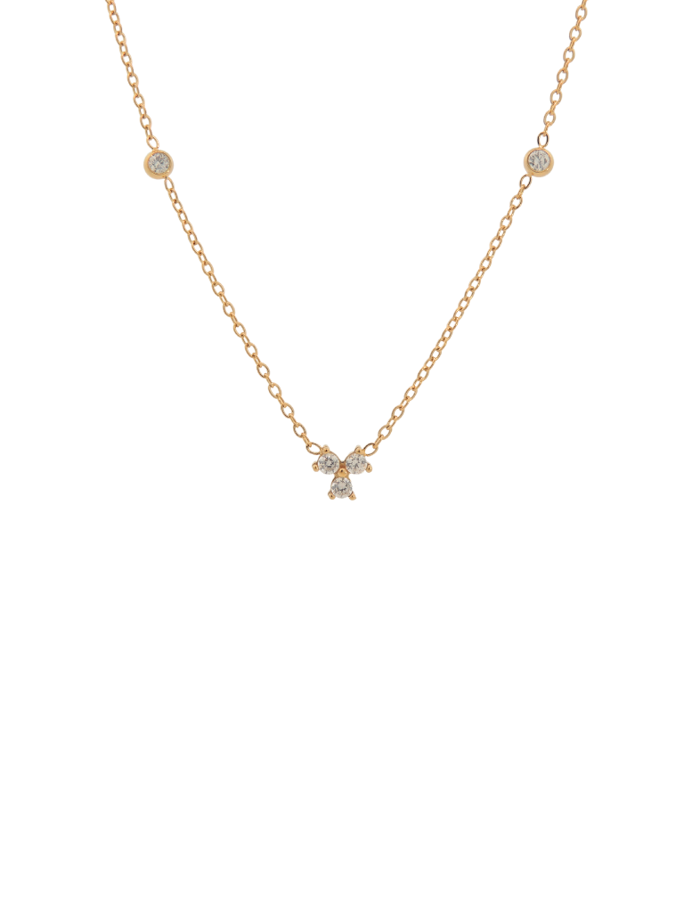 Collar Con Flor Zirconias