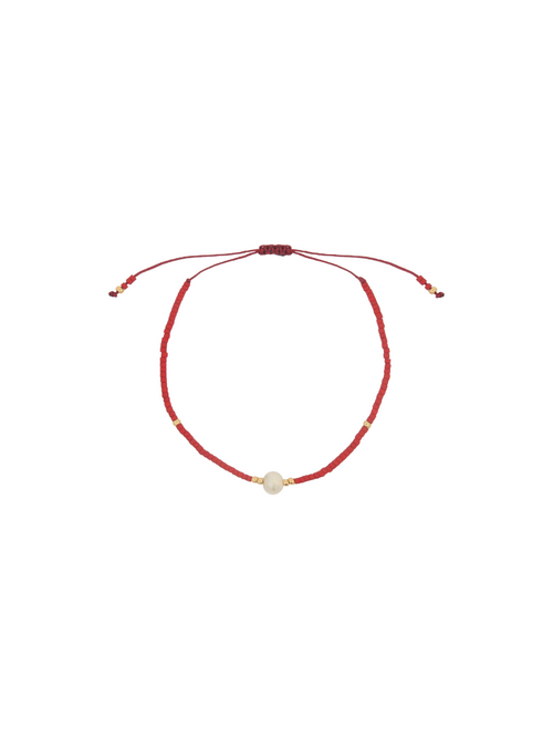 Pulsera Chaquiras Con Perla