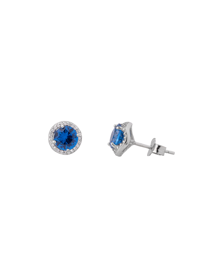 Par Arete Circular Plateado Ondulado Con Zirconias