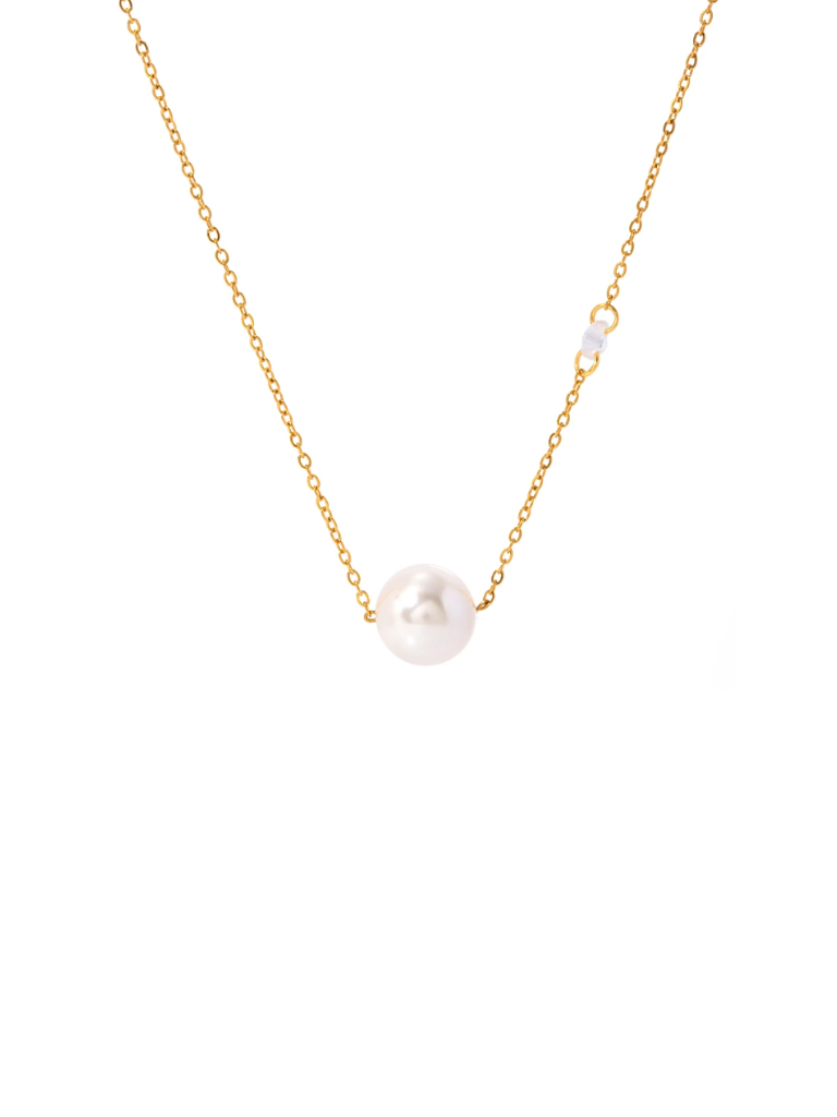 Collar Con Perla y Mini Zirconia