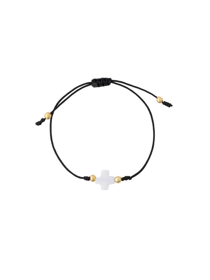 Pulsera Con Cruz Madre Perla