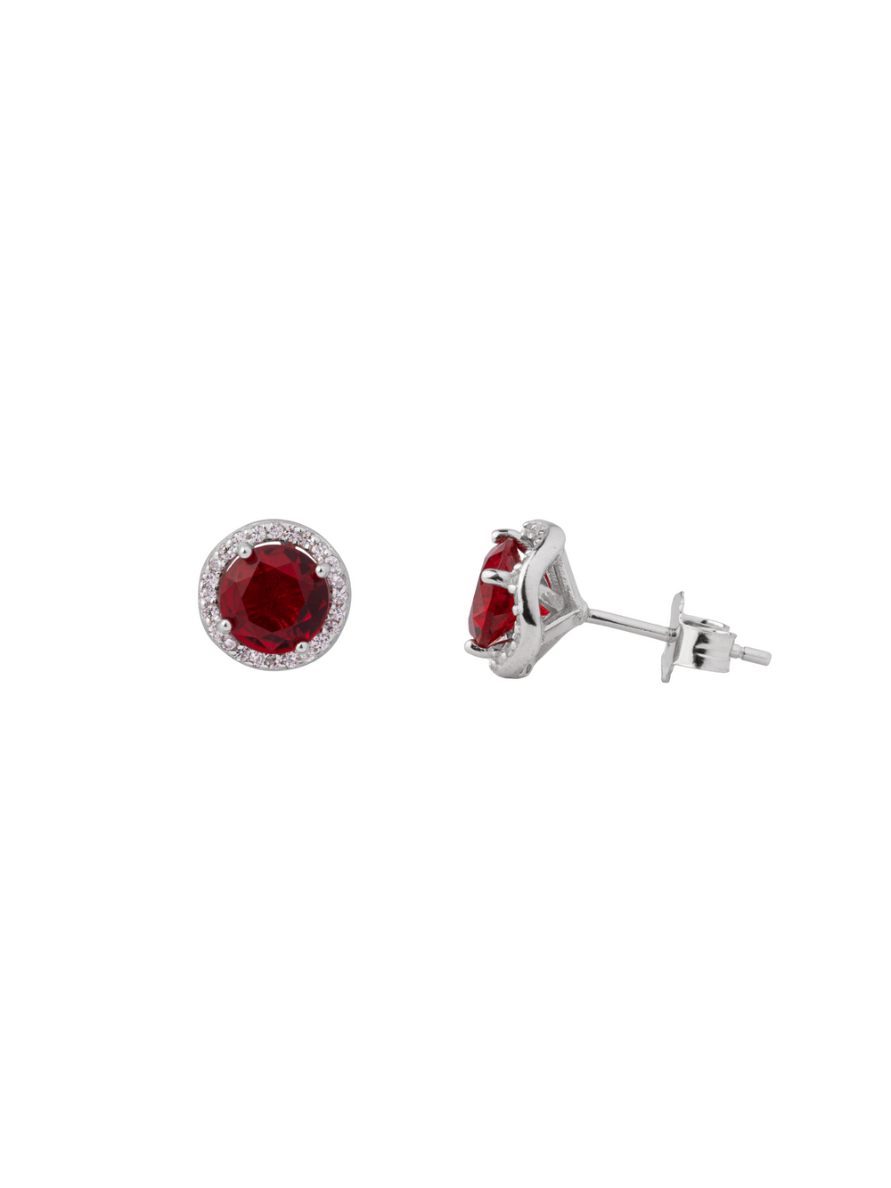 Par Arete Circular Plateado Ondulado Con Zirconias