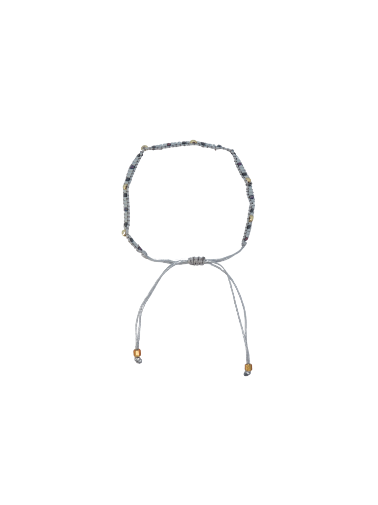 Pulsera Gris Con Chaquiras