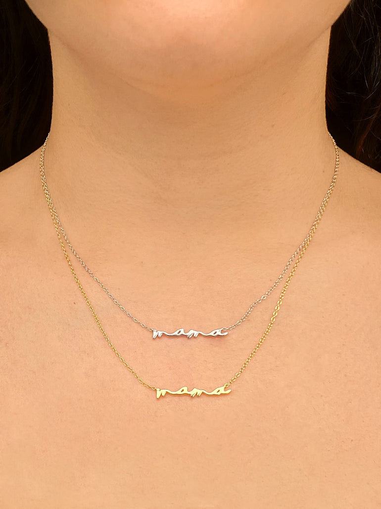 Collar Mama Letra Cursiva