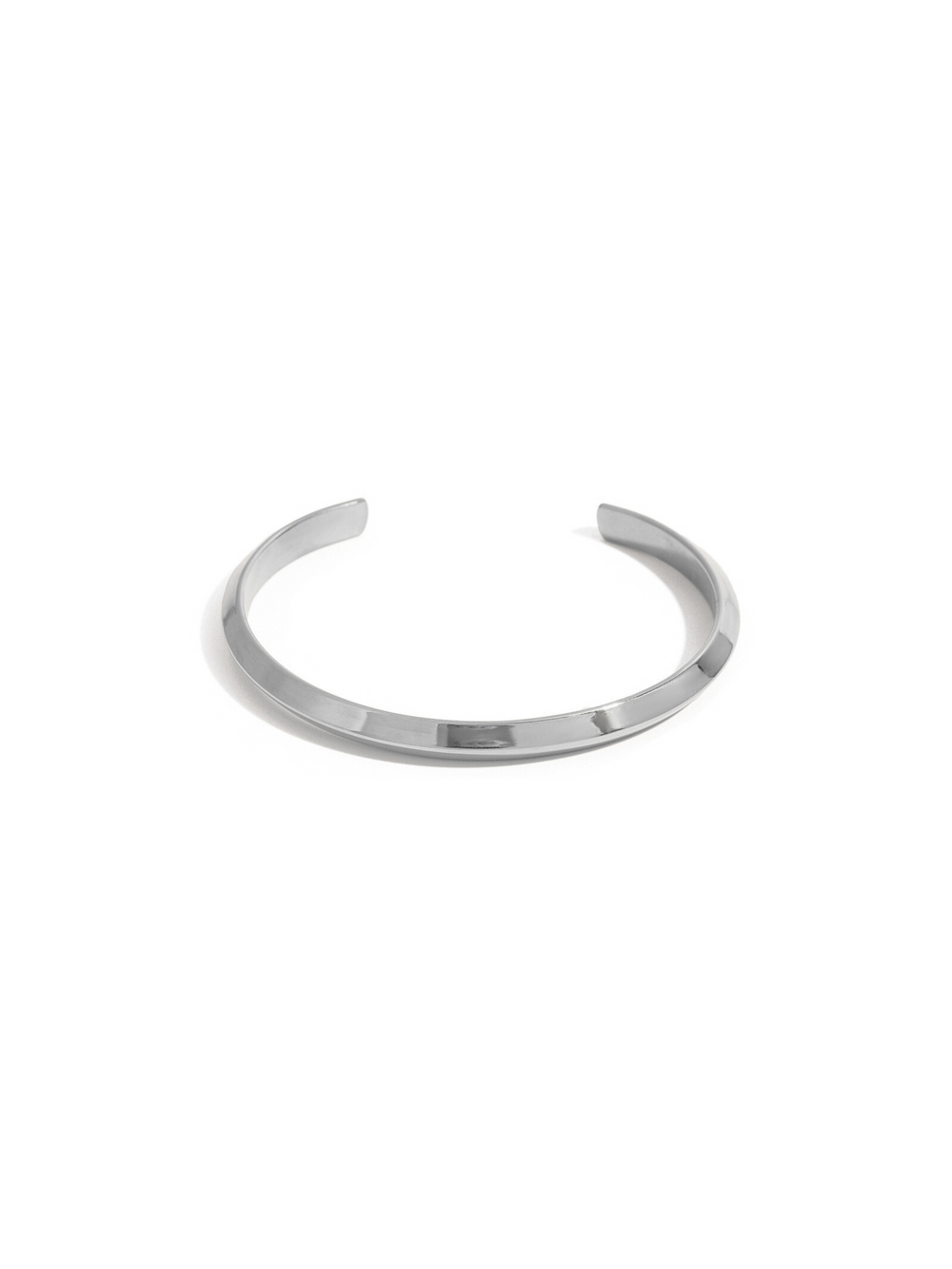 Brazalete Abierto Liso Plateado
