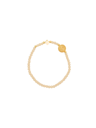 Pulsera Piedras Con San Benito y Cruz