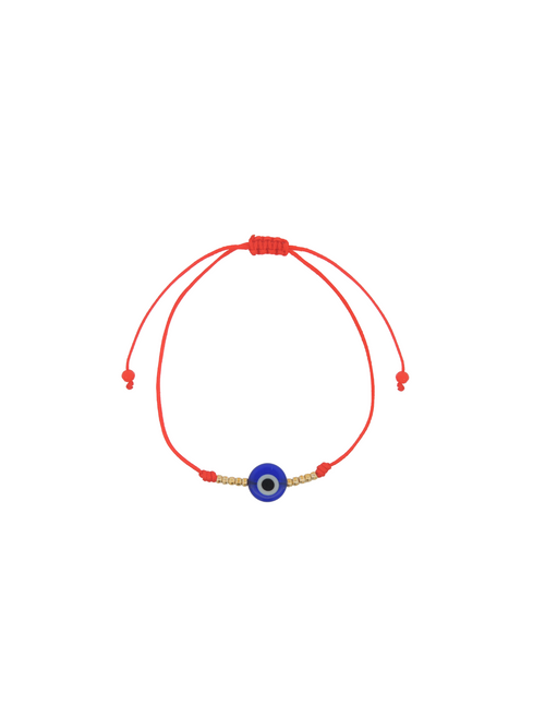 Pulsera Roja Con Ojo Azul