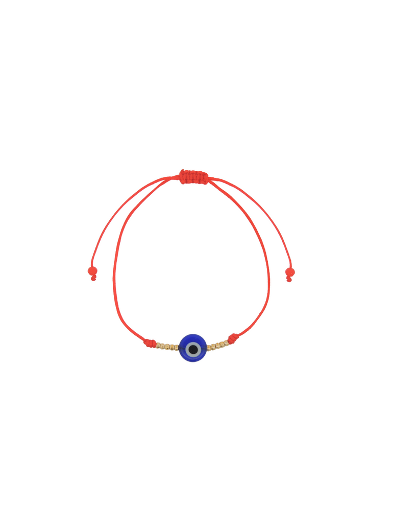 Pulsera Roja Con Ojo Azul