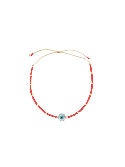 Pulsera Chaquiras Con Ojo Transparente