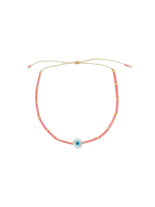 Pulsera Chaquiras Con Ojo Transparente