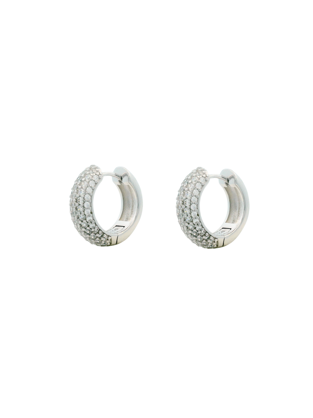 Par Arracada Gruesa Con Zirconias 15 mm