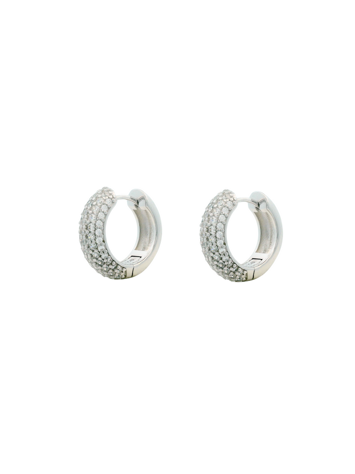 Par Arracada Gruesa Con Zirconias 15 mm